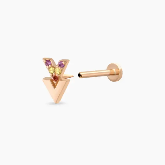 Way Multicolor Sapphire Rose Gold Piercing - 4