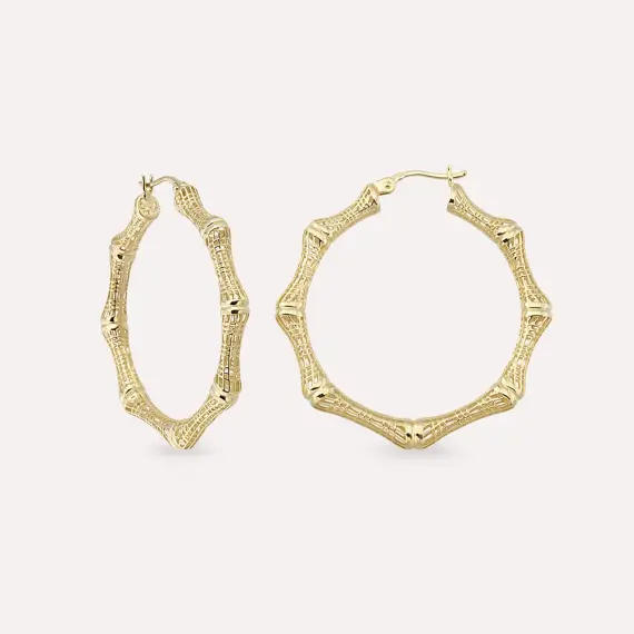 Weav Yellow Gold Hoop Earring - 1