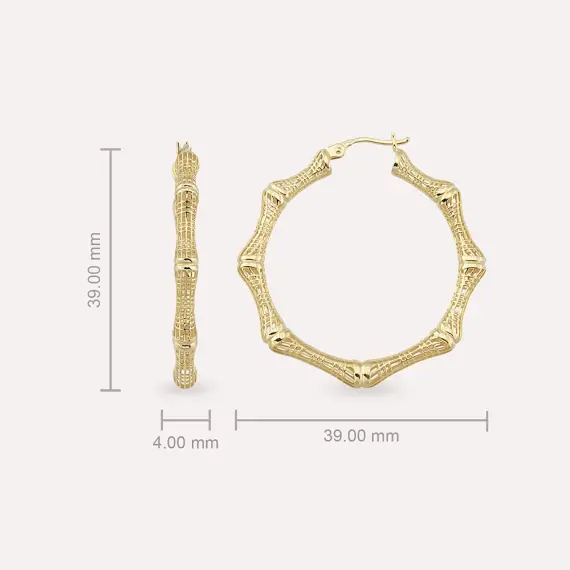 Weav Yellow Gold Hoop Earring - 3