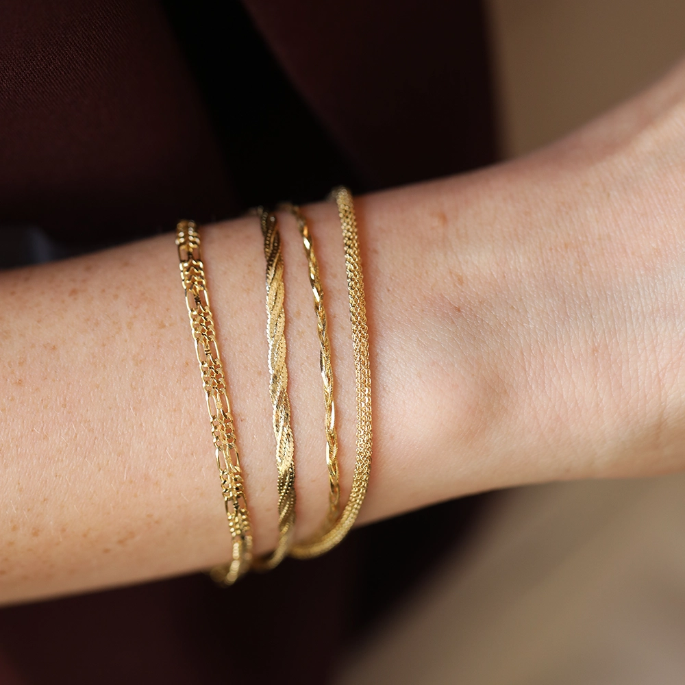 Weft Sarı Altın Bileklik - Nev Jewellery (1)