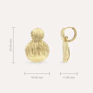 Welt Sarı Altın Halka Küpe - Nev Jewellery (1)