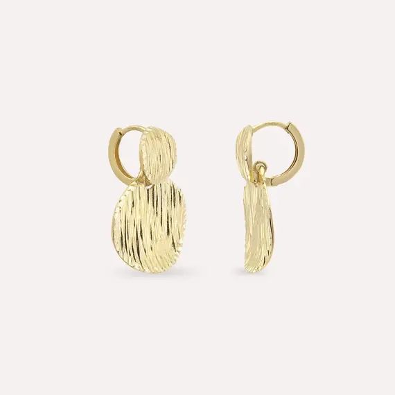 Welt Yellow Gold Hoop Earring - 1