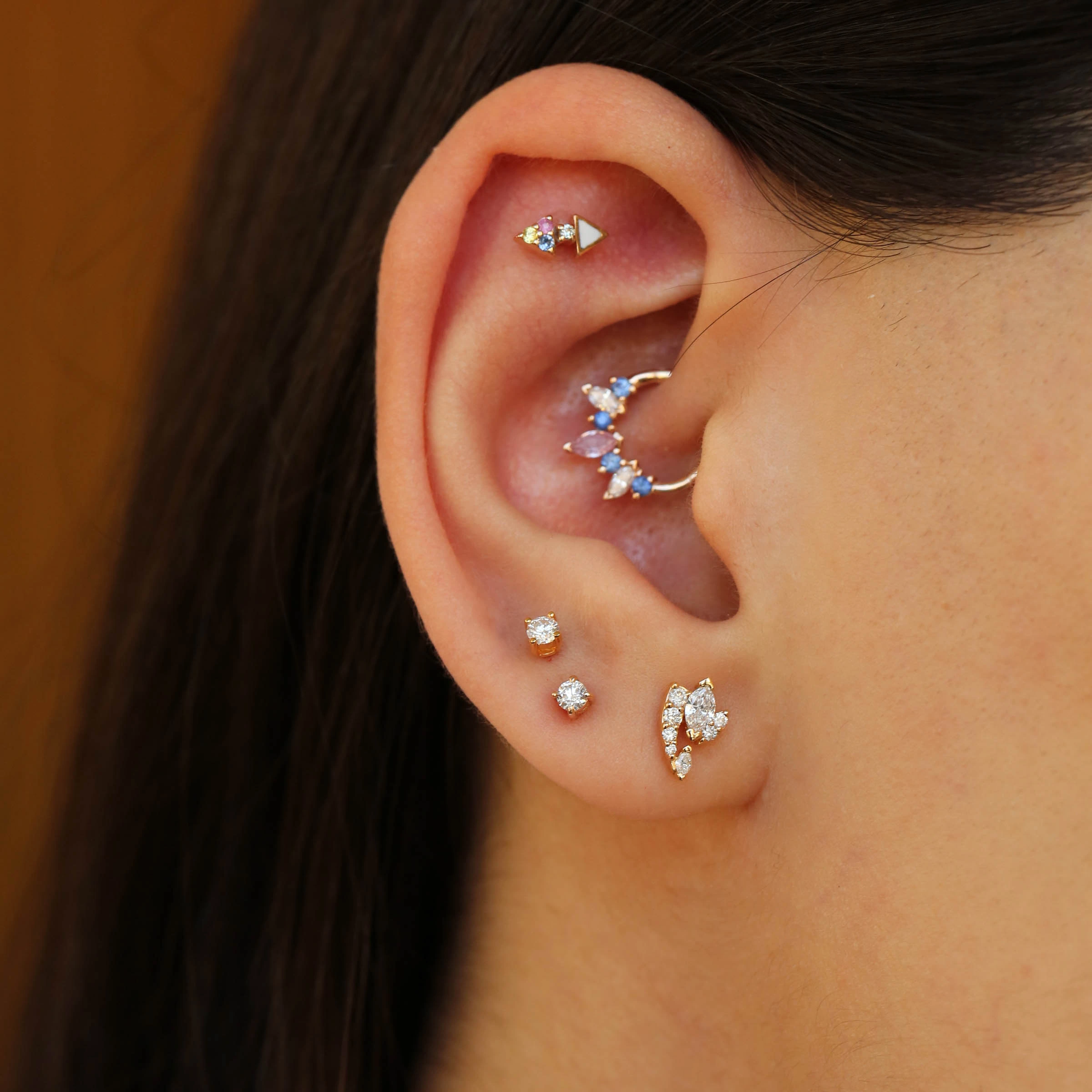 Wendy Marquise Cut Diamond Rose Gold Single Earring - Nev Jewellery (1)