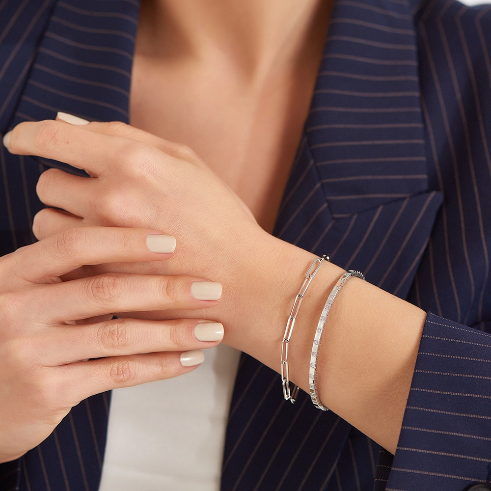 White Gold Chain Bracelet - Nev Jewellery (1)