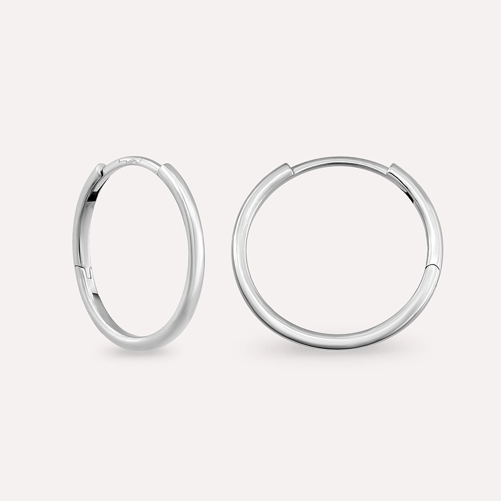 White Gold Hoop Earring - 1