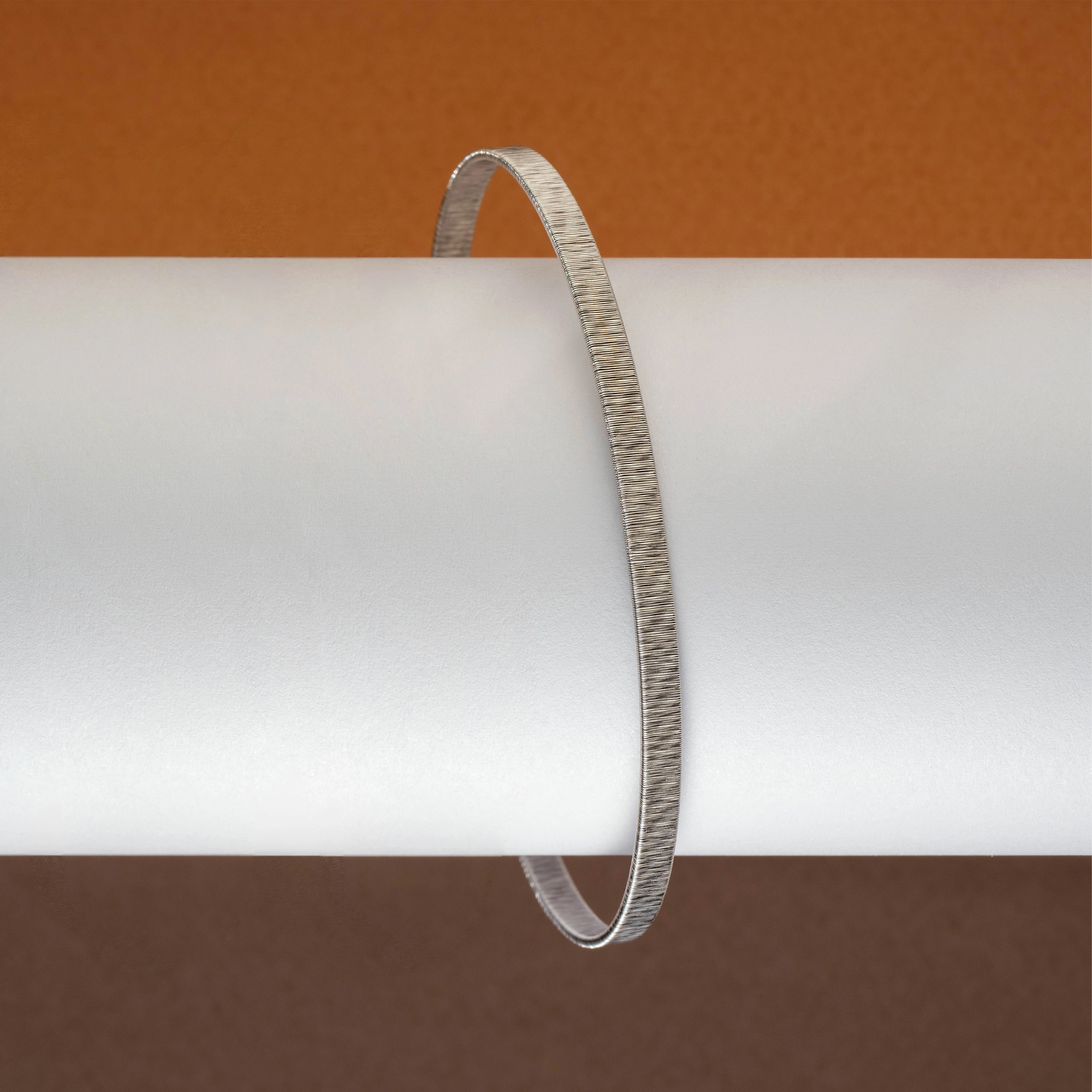 White Gold Italian Stud Bracelet - 3