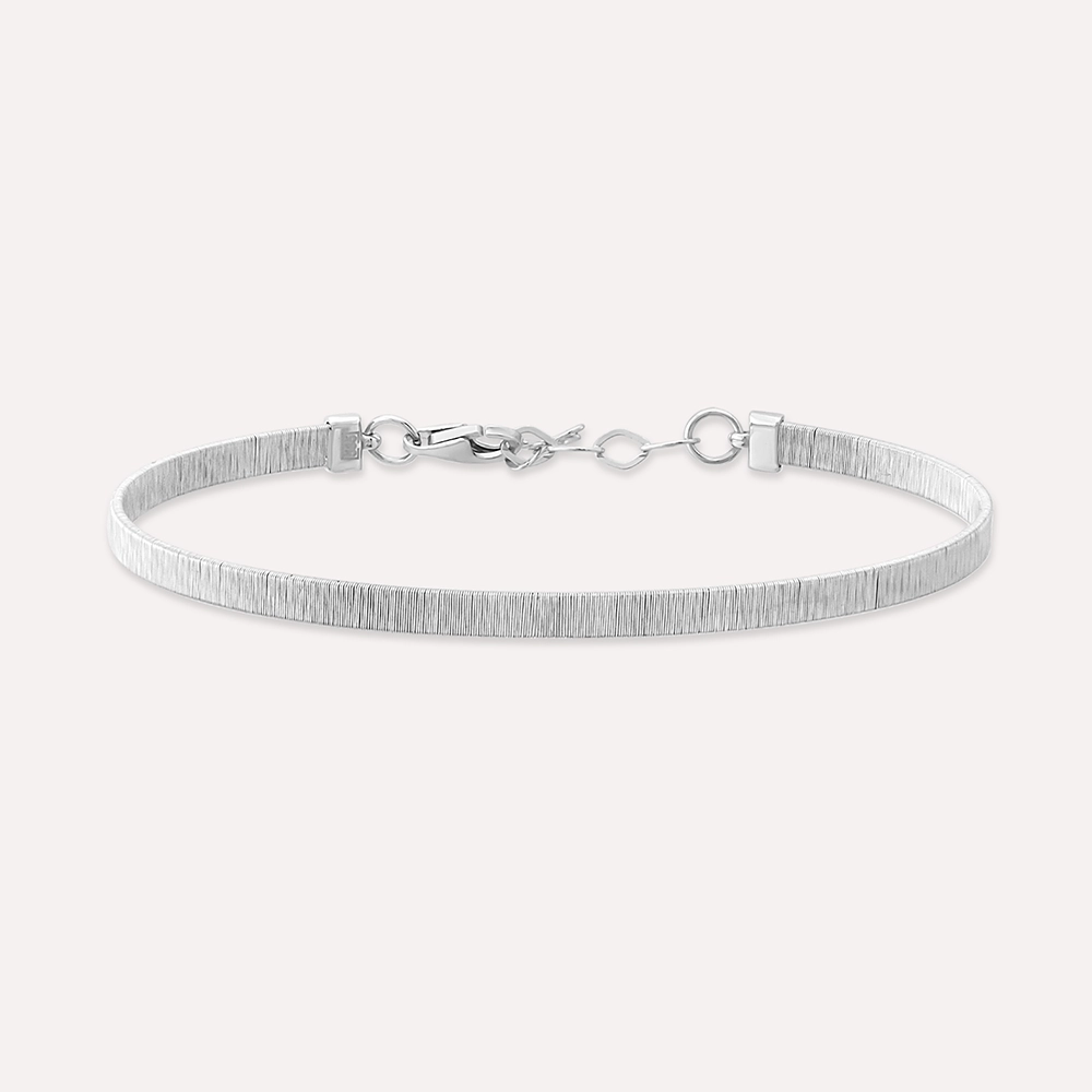 White Gold Italian Stud Bracelet - 1
