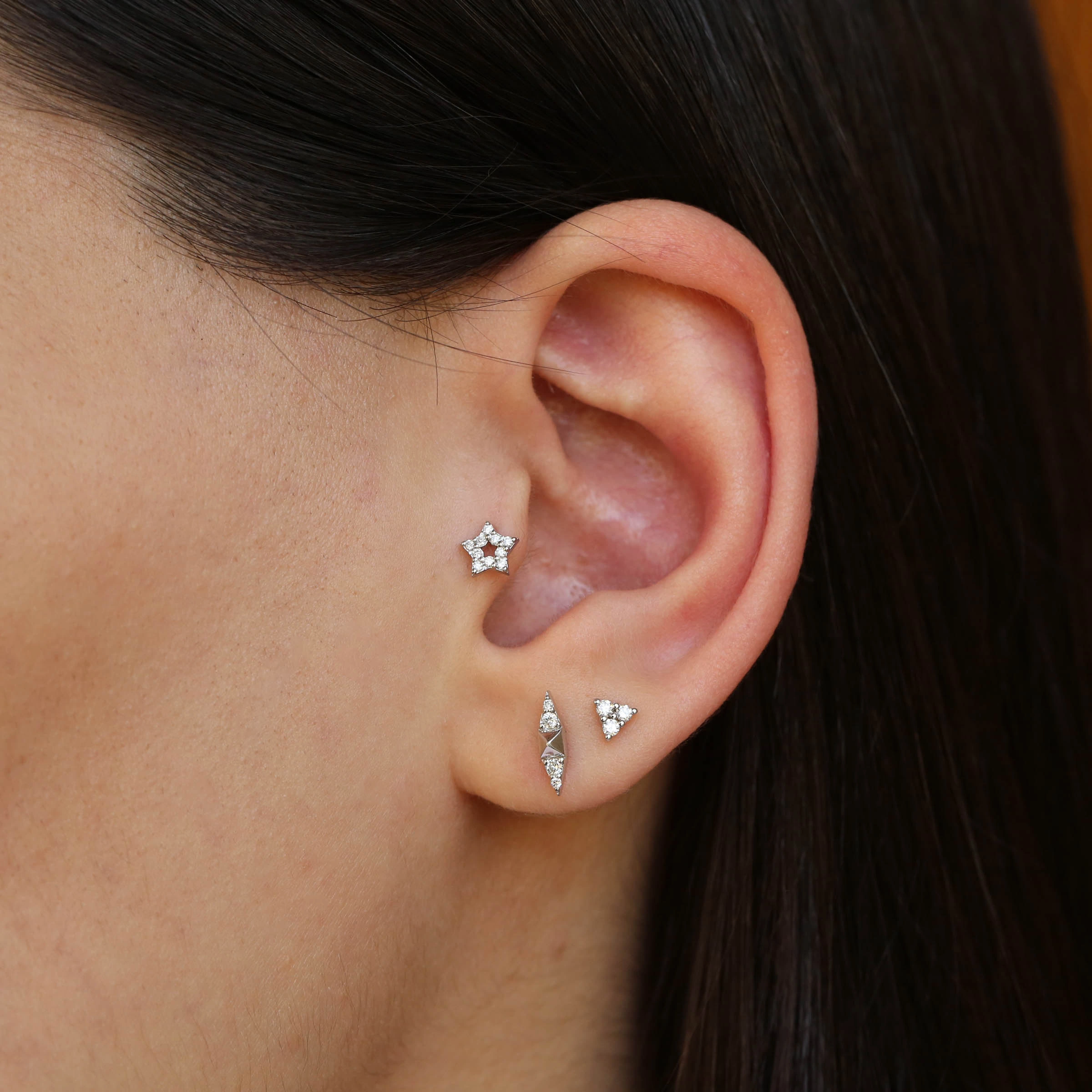 White Spike 0.04 CT Diamond Single Earring - Nev Jewellery (1)