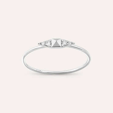 White Spike 0.04 CT Pırlanta Taşlı Yüzük - Nev Jewellery