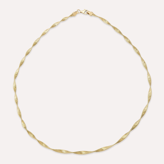 Wiggy Yellow Gold Necklace - Nev Jewellery