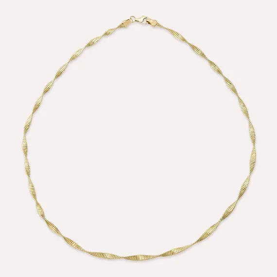 Wiggy Yellow Gold Necklace - 1