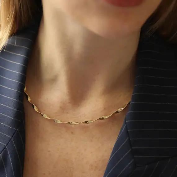 Wiggy Yellow Gold Necklace - 2