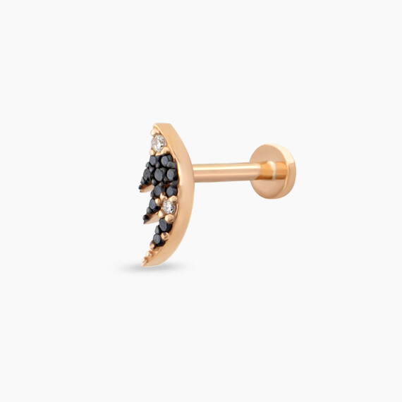 Wing Black Diamond Rose Gold Piercing - Nev Jewellery