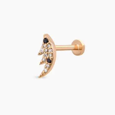 Wing Pırlanta Taşlı Rose Altın Piercing - Nev Jewellery (1)
