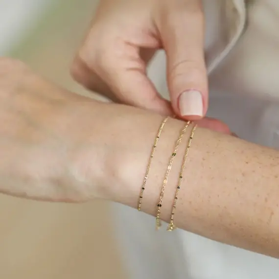 Wispy Yellow Gold Bracelet - 2