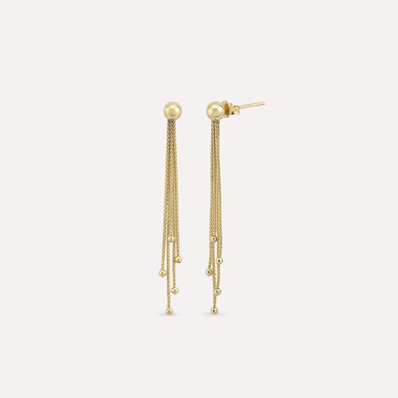 Witty Yellow Gold Dangling Earring - Nev Jewellery