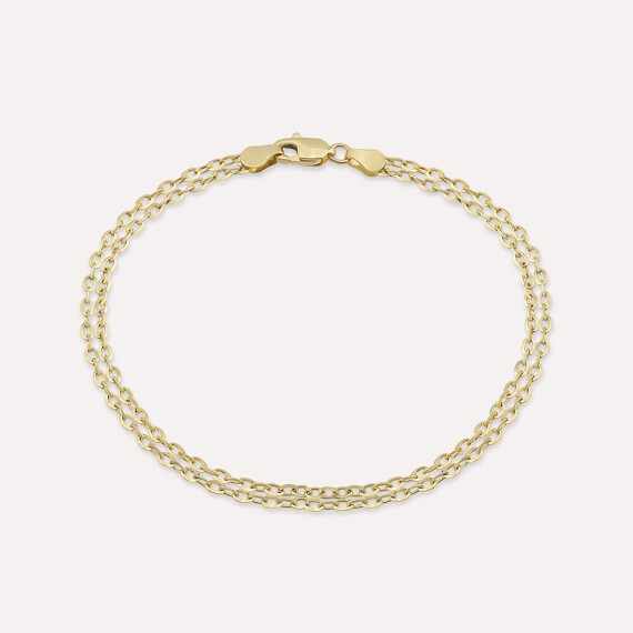 Woozy Sarı Altın Bileklik - Nev Jewellery