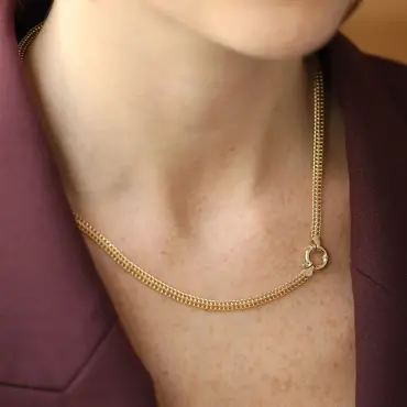 Woven Sarı Altın Kolye - Nev Jewellery (1)