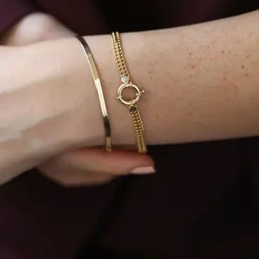 Woven Sarı Altın Bileklik - Nev Jewellery (1)