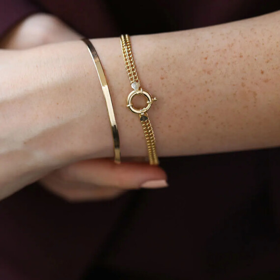 Woven Sarı Altın Bileklik - Nev Jewellery