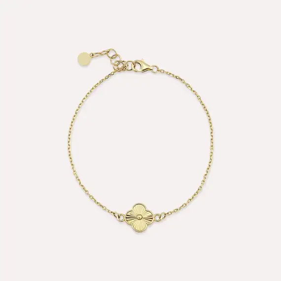 Yellow Gold Clover Bracelet - 1