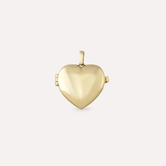 Yellow Gold Heart Cap Pendant - 1