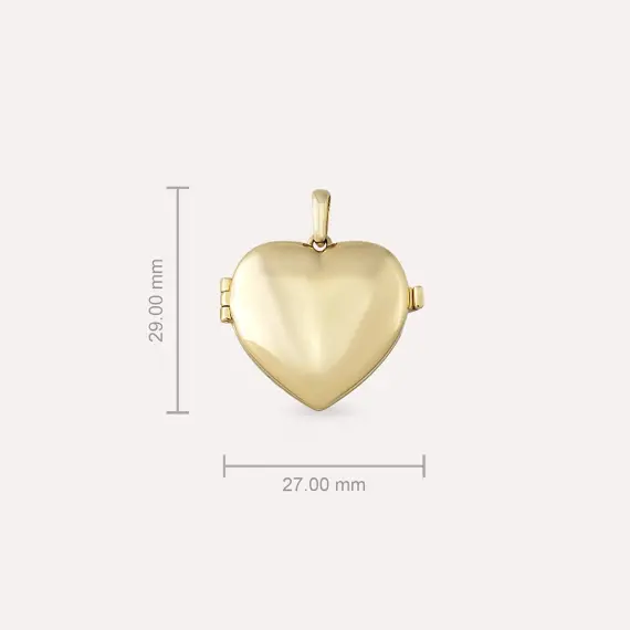 Yellow Gold Heart Cap Pendant - 4