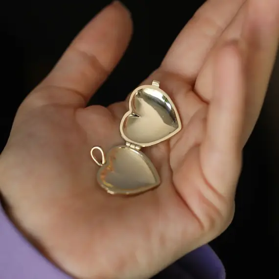 Yellow Gold Heart Cap Pendant - 5