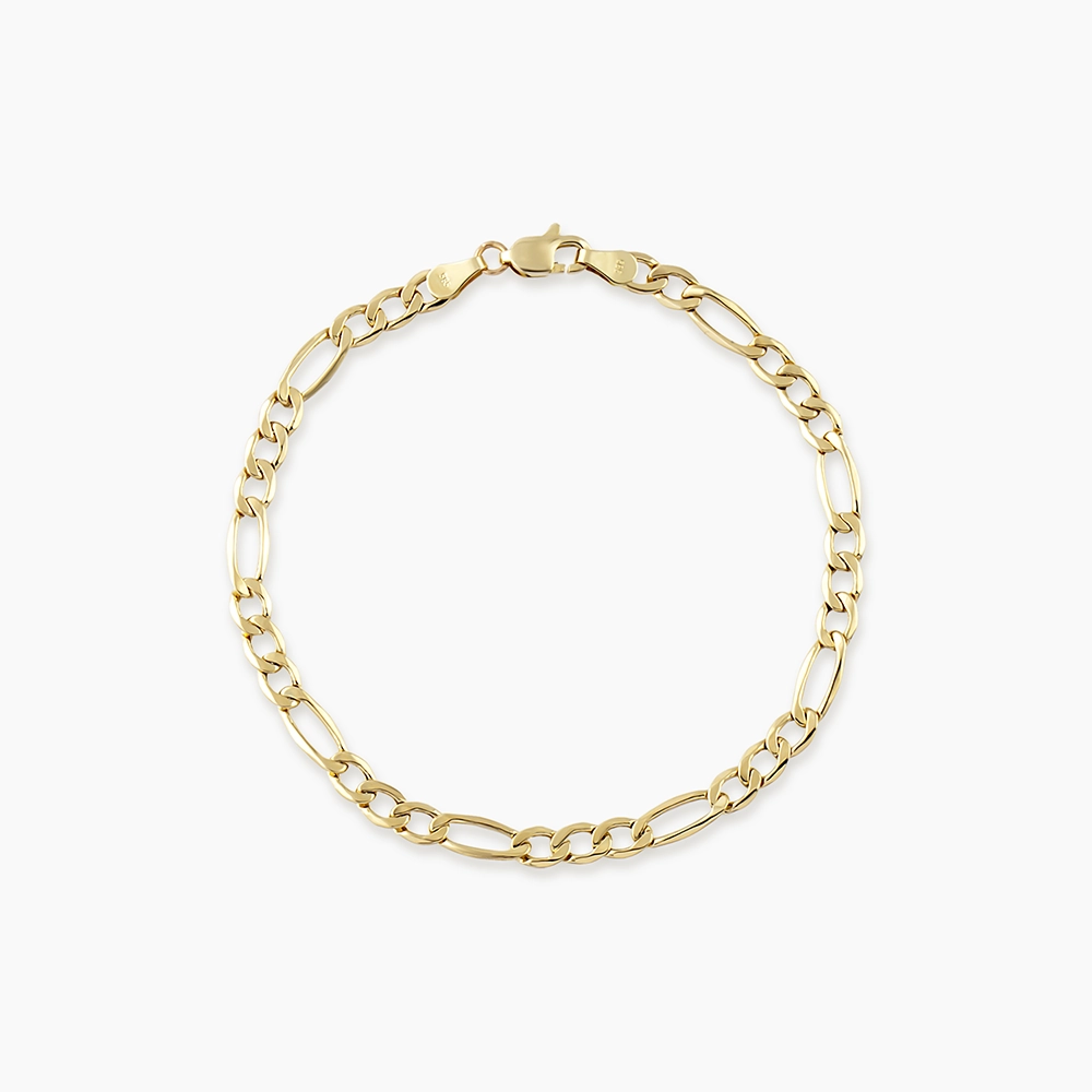 Yellow Gold Italian Figaro Bracelet - 1