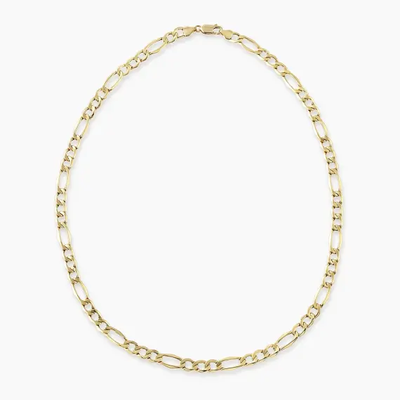 Yellow Gold Italian Figaro Necklace - 2