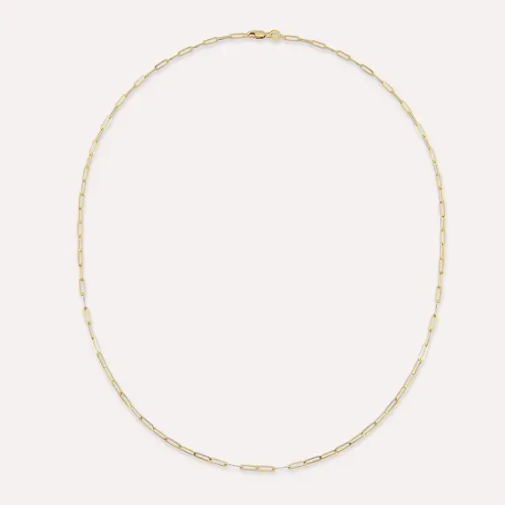 Yellow Gold Papperclip Chain - 1
