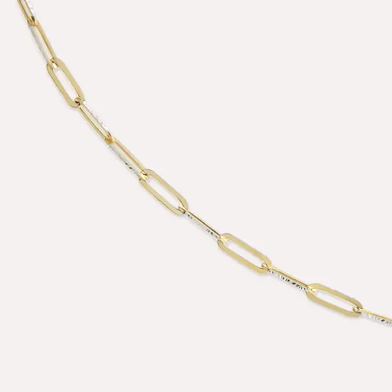 Yellow Gold Papperclip Chain - 3