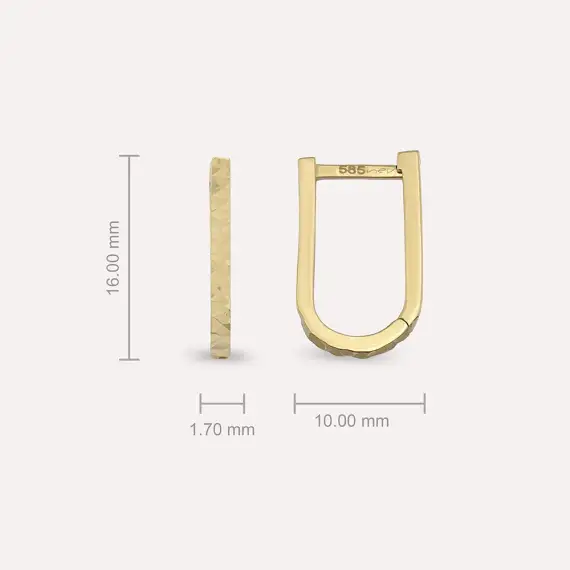 Yellow Gold Rubbing Earring - 3