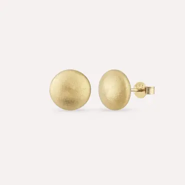 Yellow Gold Textured Ball Earrings - Nev Jewellery (1)