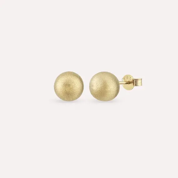 Yellow Gold Textured Earrings - 2