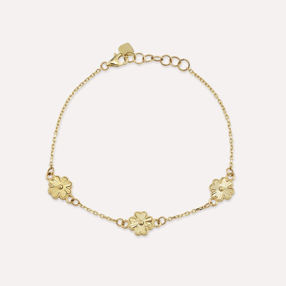 Yellow Gold Trefoil Bracelet - Nev Jewellery