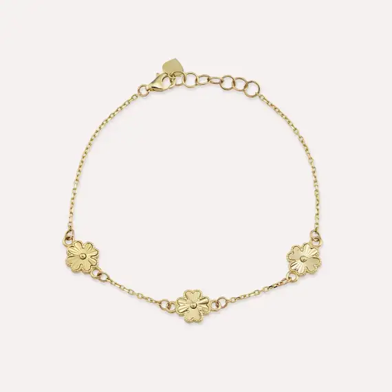 Yellow Gold Trefoil Bracelet - 1