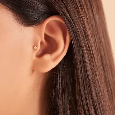 Yıldız Sarı Altın Piercing - Nev Jewellery (1)