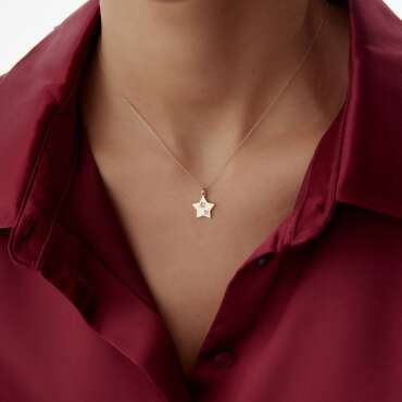 Yıldız Taşlı Tasarım Kolye - NEV JEWELLERY