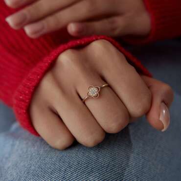 Yonca Taşlı Yüzük - NEV JEWELLERY