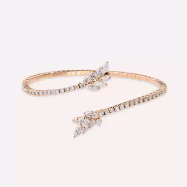 Zoe 2.64 CT Marquise Cut Diamond Rose Gold Bracelet - Nev Jewellery (1)