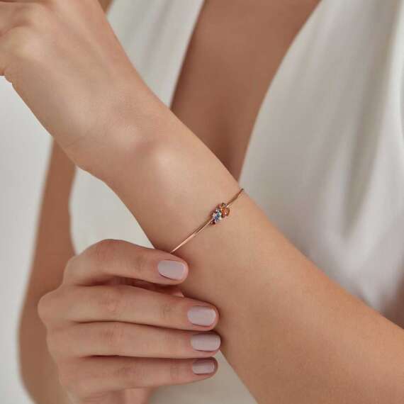 Zoya Brown Pırlanta ve Multicolor Safir Taşlı Bileklik - 3